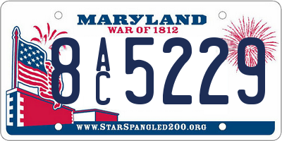 MD license plate 8AC5229