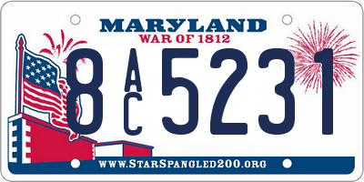 MD license plate 8AC5231