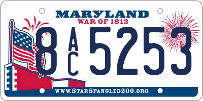 MD license plate 8AC5253