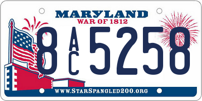 MD license plate 8AC5258