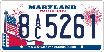 MD license plate 8AC5261