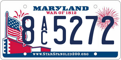 MD license plate 8AC5272