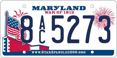 MD license plate 8AC5273