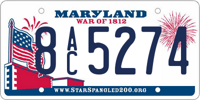 MD license plate 8AC5274