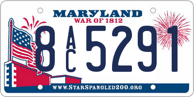 MD license plate 8AC5291