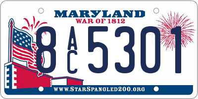 MD license plate 8AC5301