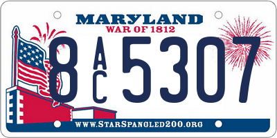 MD license plate 8AC5307