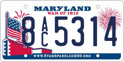 MD license plate 8AC5314