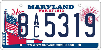 MD license plate 8AC5319