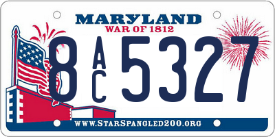 MD license plate 8AC5327