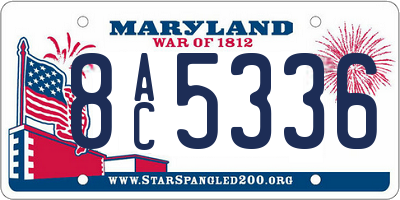 MD license plate 8AC5336