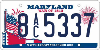MD license plate 8AC5337