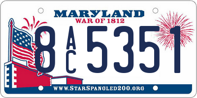 MD license plate 8AC5351
