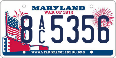 MD license plate 8AC5356