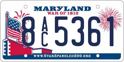 MD license plate 8AC5361