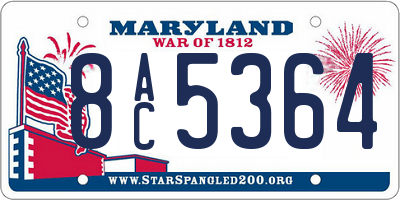 MD license plate 8AC5364