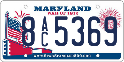 MD license plate 8AC5369