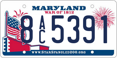 MD license plate 8AC5391