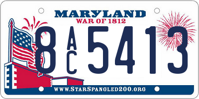 MD license plate 8AC5413