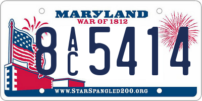 MD license plate 8AC5414