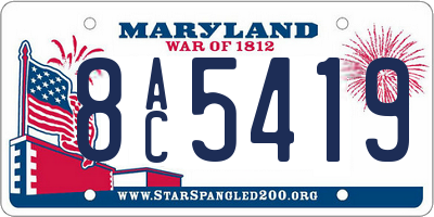 MD license plate 8AC5419