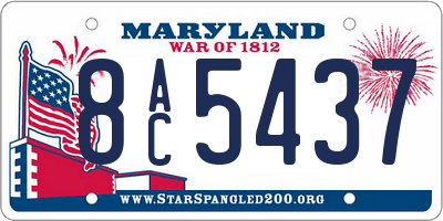 MD license plate 8AC5437