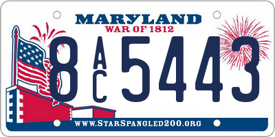 MD license plate 8AC5443