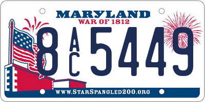 MD license plate 8AC5449