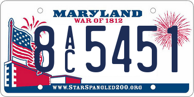 MD license plate 8AC5451