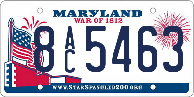 MD license plate 8AC5463
