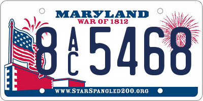 MD license plate 8AC5468