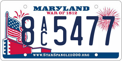 MD license plate 8AC5477