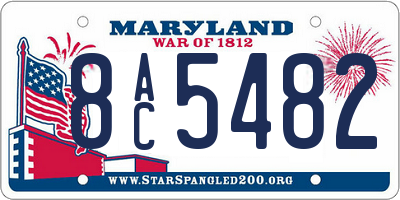 MD license plate 8AC5482