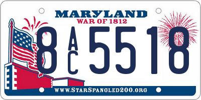 MD license plate 8AC5518
