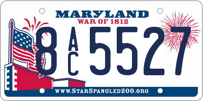 MD license plate 8AC5527