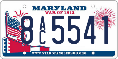 MD license plate 8AC5541