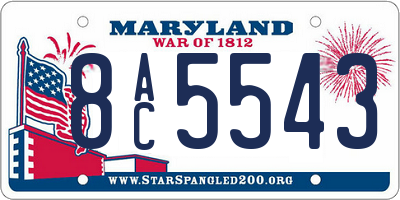 MD license plate 8AC5543