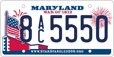MD license plate 8AC5550