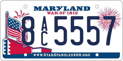 MD license plate 8AC5557