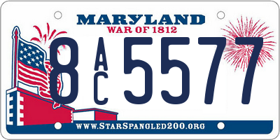 MD license plate 8AC5577