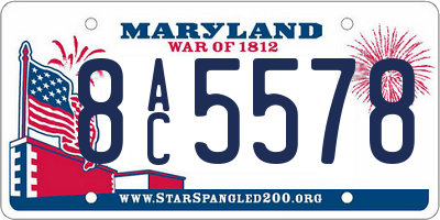 MD license plate 8AC5578