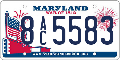 MD license plate 8AC5583