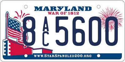 MD license plate 8AC5600
