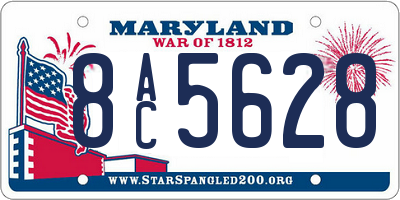 MD license plate 8AC5628