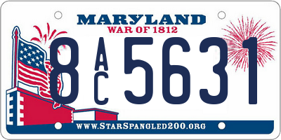 MD license plate 8AC5631