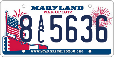 MD license plate 8AC5636