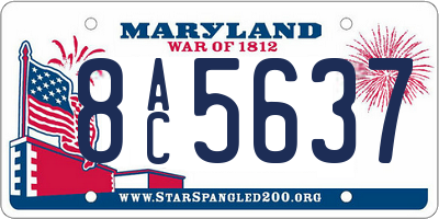 MD license plate 8AC5637