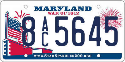 MD license plate 8AC5645