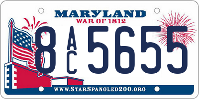 MD license plate 8AC5655