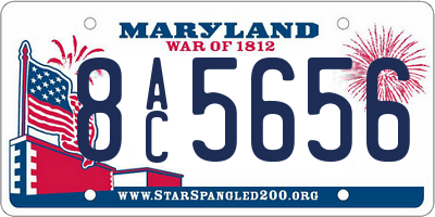 MD license plate 8AC5656